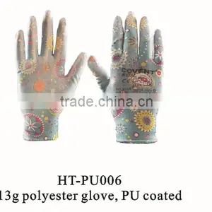 White Working Glove Finger Protective Gloves With PU Coated/ Nylon Glove With PU Coated thumbnail-4