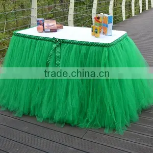 Home Decoration Tutu Tulle Table Skirt Cover Green SD103 thumbnail-3