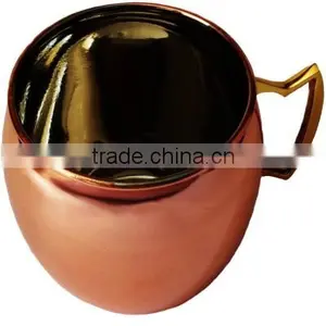 Black Antique Hammered Moscow Mule Copper Mug With Solid Twisted Brass Handle thumbnail-6