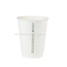 Compostable Paper Cups 12oz Custom Printed Recyclable Double Wall Paper Disposable Hot Cup thumbnail-1