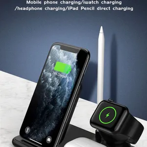 4 in 1 25W Fast Wireless Charger For IPhone 12 11 XS XR 8 X 3 in 1 Quick Charging Station For Apple Watch 6 5 4 3 Airpods Pro thumbnail-1