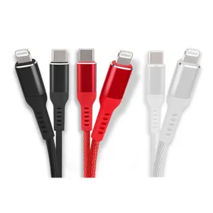 C94 Fast Charger Nylon Braided Usb c to Lightning Mfi Cable for Iphone thumbnail-2