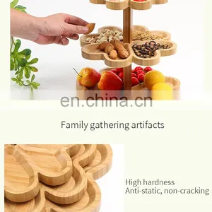 Large Capacity Wedding Cupcake Holder Cake Stand Bamboo Serving Tray Fruit Candy Display Tower thumbnail-3