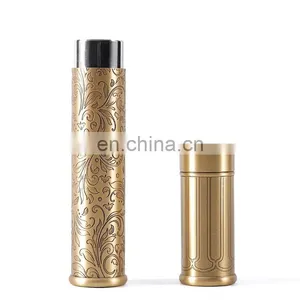 Luxury Cigar Accessories Metal Customized Cigar Tube Holder With Carved Design thumbnail-3