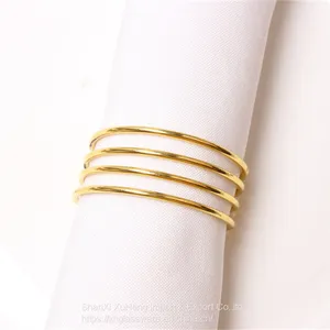 Wholesale Wedding Shiny Gold Spiral D Shaped Napkin Ring thumbnail-4