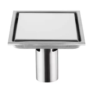 Modern Design 4 Inch Wholesale Invisible Square Stainless Steel Shower Floor Drain SUS 304 Tile Insert for Bathroom Waste thumbnail-4
