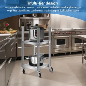 Stainless Steel Insulated Food Racks Are Suitable for Storing Cooking Equipment in Kitchens and Restaurants. thumbnail-3