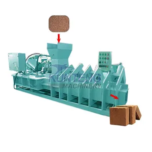 Horizontal Cocopeat Sawdust Briquetting Machine Square Coconut Coir Block Making Machine thumbnail-1