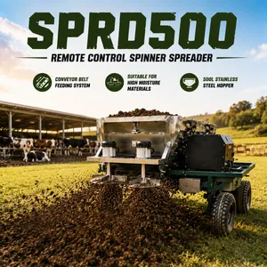 Remote Control Spinner Spreader 500L Heavy Duty Agricultural Fertilizer Spreader With Dual Disc Conveyor Feeding System thumbnail-1