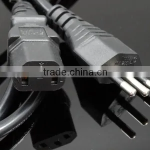 VDE ROHS Approved Attractive Quality Italy/Italian/Type L Power Cord Plug With IEC 320 C13 Ends thumbnail-4