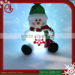 Christmas Gift Lovely Flannel Doll Muppet Snowman Fabric Crafts Xmas Ornament Decoration Night Light thumbnail-1