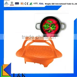 Promtional Microwave Silicone Vegetable Steamer With Handles thumbnail-1