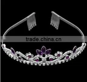 High Quality Handmade Bridal Crystal Crown For Pageant Crystal Crowns With Hair Accessories thumbnail-3