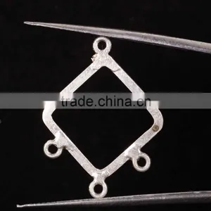 Square Shape 925 Solid Sterling Silver Wholesale Links Beads thumbnail-1