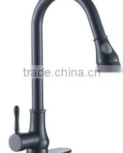 SSTHD5012 Brass Body Deck Mounted Black Kitchen Faucet thumbnail-2