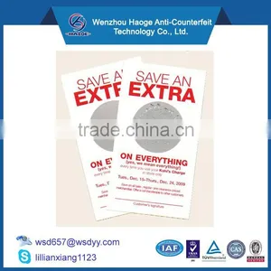 Custom Anti-counterfeit Scratch off Coupons thumbnail-1