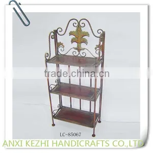 KZ140121 4 Tier Wrought Iron Tall Standing Corner Kitchen Rack thumbnail-2