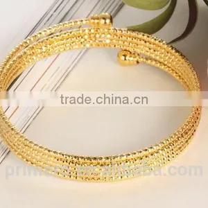 India Spiral Spring Multilayer 18k Gold Plated Bracelet Bangle Wedding Jewelry thumbnail-6