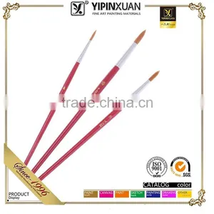Wholesale China 3Pcs Fine Nylon Hair Wooden Handle Art Paint Brush Manufactures thumbnail-1
