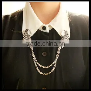 Bird Wing Crystal Collar Clip Collar Chain Cardigan Clips Collar Sweater Guard thumbnail-2