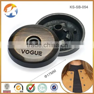 Brushed Filament Spray Color 4 Parts Metal Coats Spring Snap Button thumbnail-1