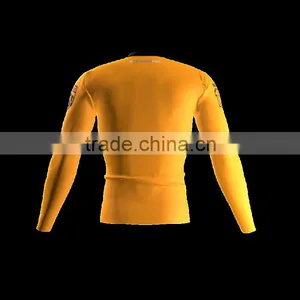 Polyester Spandex Long Sleeves Fighting Compression Shirt/Rash Guard With Club Logo Player Name and Numbers at Sleeves thumbnail-2