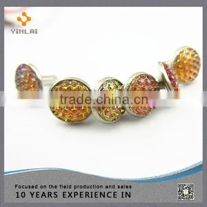 High Quality 10mm Yellow Crystal Rivet For Garment thumbnail-1