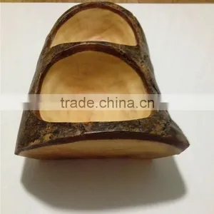 Nice Design High Demand Peanut Shape Wooden Root Carved Salad Bowl thumbnail-3