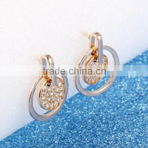 Latest Design Jewelry Round 18K Rose Gold Earrings 2015 New Design With Micro Inlay Zircon thumbnail-4