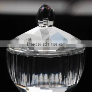 New Product Crystal Glass Sugar Bowl With Lid Table Decoration thumbnail-3