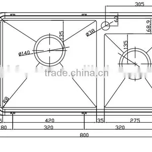 2016 New Design Double Bowl Steel Handmade Sink thumbnail-2