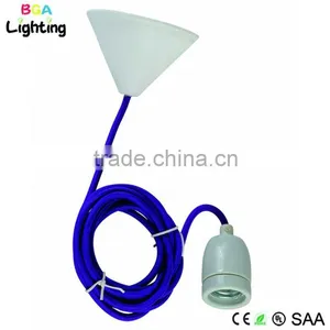 Hot Sale E26 Ceramic Suspension Lighting With Fabric Wire thumbnail-3