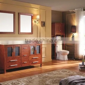 Waterproof Solid Wooden Bathroom Cabinet With Classic Style thumbnail-5