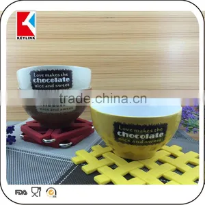 Wholesale Chocolate Bowl Stoneware Mug Custom Logo Printed Mini Ceramic Soup Bowl thumbnail-5