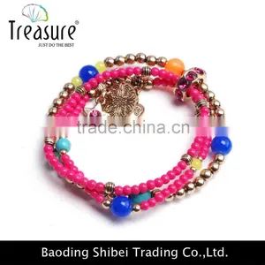 Chinese Style Rhinestone Multicolor Beads Bracelet Bangle Jewelry for Girls in 2016 thumbnail-2