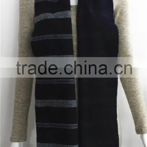 Yarn Dyed Split Joint Wool Scarf With Fringe thumbnail-1