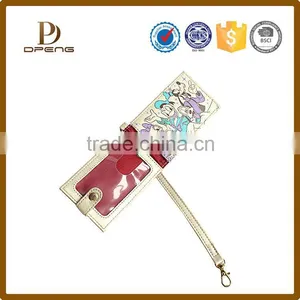 Cartoon Image Printed Latest Design Ladeis Custom Leather Purse With Strap thumbnail-3