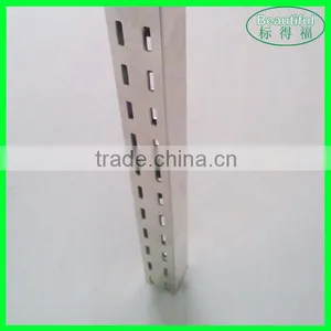 30*30mm Double Holes Square Brushed Metal Slot Tube for Store Display thumbnail-1