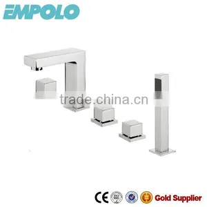 Tub Mounted Solid Brass Triple Handle Bath Faucet LSM 5005 thumbnail-1