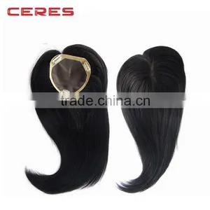 Natural Looking Factory Cheap Price Mono Top Hair Pieces Add Clips Virgin Human Hair Toupee for Women Quality Choice thumbnail-1