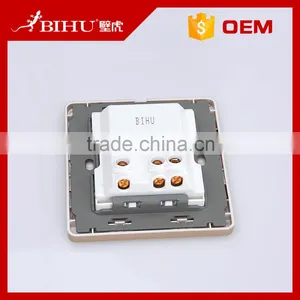 Super Quality BIHU Golden Color PC Material Electrical 2 Gang Switch for Sale thumbnail-6