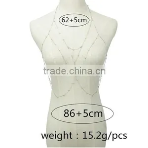 Gold Plated Women Punk Bells Body Single Shoulder Chain Link Slave Necklace thumbnail-4