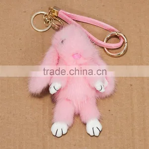 Bear Shape Mink Fur Keyring/ Lovely Shape Pendant/ Rex Mink Fur Rabbit thumbnail-1