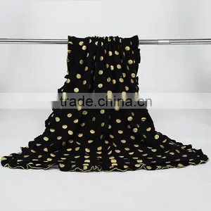 Wholesale New Arrival Toddler Blanket Gold Dots Soft Ruffle Cotton Blanket for Babies thumbnail-4