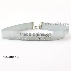 Hotsale Latest Design Resin Crystal Beads Ribbon Necklace thumbnail-6