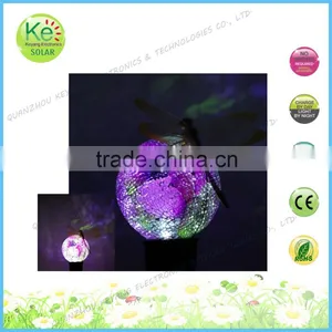 Glass Ball With Dragonfly Courtyard Light Solar Garden Light thumbnail-3