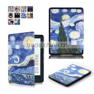 PU Hard Cover Colorful Printing Smart Case for New Kindle 2016 thumbnail-5