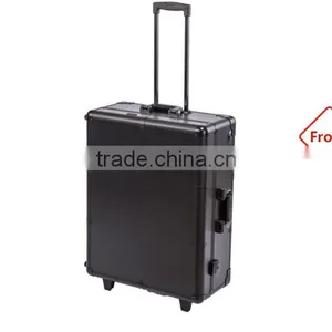 China Supplier Black Aluminum Nail Polish Trolley Case and Rolling Nail Organizer Case thumbnail-2