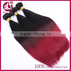 Wholesale Price 7A 100% Virgin Indian Human Ombre Color 1B/red Hair Extension Indian Hair Weave thumbnail-4