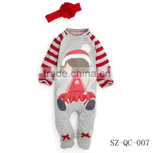 Wholesale High Quality Christmas Clothing 100% Cotton Long Sleeve Baby Romper thumbnail-5